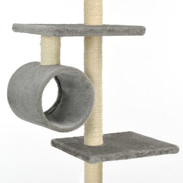 vidaXL Katzenbaum mit Sisal-Kratzsäulen 260 cm Grau