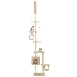 vidaXL Katzen-Kratzbaum mit Sisal-Kratzsäulen 260 cm Beige