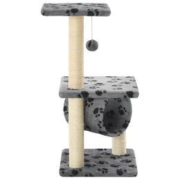 vidaXL Katzen-Kratzbaum Sisal 65 cm Grau Pfoten-Muster