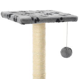 vidaXL Katzen-Kratzbaum Sisal 65 cm Grau Pfoten-Muster