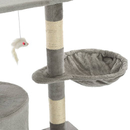 vidaXL Katzen-Kratzbaum mit Sisal-Säulen 138 cm Grau