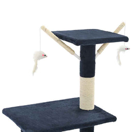 vidaXL Katzen-Kratzbaum mit Sisal-Säulen 138 cm Dunkelblau