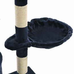 vidaXL Katzen-Kratzbaum mit Sisal-Säulen 138 cm Dunkelblau