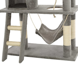 vidaXL Katzenbaum mit Sisal-Kratzsäulen 140 cm Grau