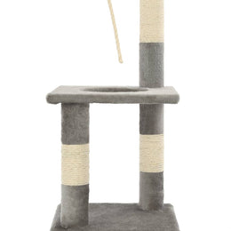 vidaXL Katzen-Kratzbaum mit Sisal-Kratzsäulen 109 cm Grau