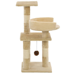 vidaXL Katzen-Kratzbaum mit Sisal-Kratzsäulen 65 cm Beige