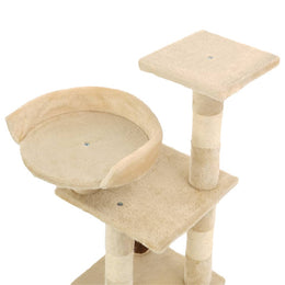 vidaXL Katzen-Kratzbaum mit Sisal-Kratzsäulen 65 cm Beige