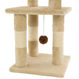 vidaXL Katzen-Kratzbaum mit Sisal-Kratzsäulen 65 cm Beige