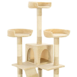 vidaXL Katzen-Kratzbaum mit Sisal-Säulen 170 cm Beige