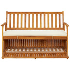 Garten Aufbewahrungsbank Akazienholz Massiv 120 x 63 x 84 cm