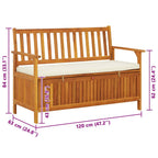 Garten Aufbewahrungsbank Akazienholz Massiv 120 x 63 x 84 cm