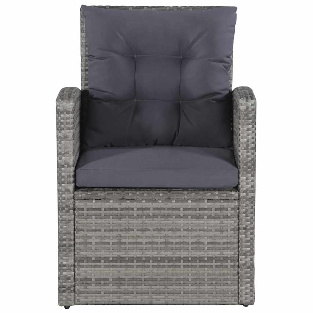 6-tlg. Garten-Lounge-Set mit Auflagen Poly Rattan Grau