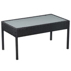 5-tlg. Garten-Lounge-Set mit Auflagen Poly Rattan Schwarz