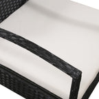 5-tlg. Garten-Lounge-Set mit Auflagen Poly Rattan Schwarz