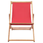 Strandstuhl Klappbar Stoff und Massivholz Rot