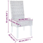 Esszimmerstühle 2 Stk. Hellbraun Kubu-Rattan und Mahagoniholz
