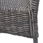 Esszimmerstühle 2 Stk. Braun Kubu-Rattan und Mahagoniholz