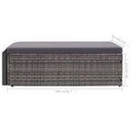 2-tlg. Garten-Lounge-Set mit Auflagen Poly Rattan Grau