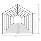 Partyzelt PE 6x12 m Grau
