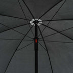 Gartenbett mit Sonnenschirm Grau Poly Rattan