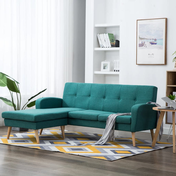 Sofa in L-Form Stoffbezug 186x136x79 cm Grün