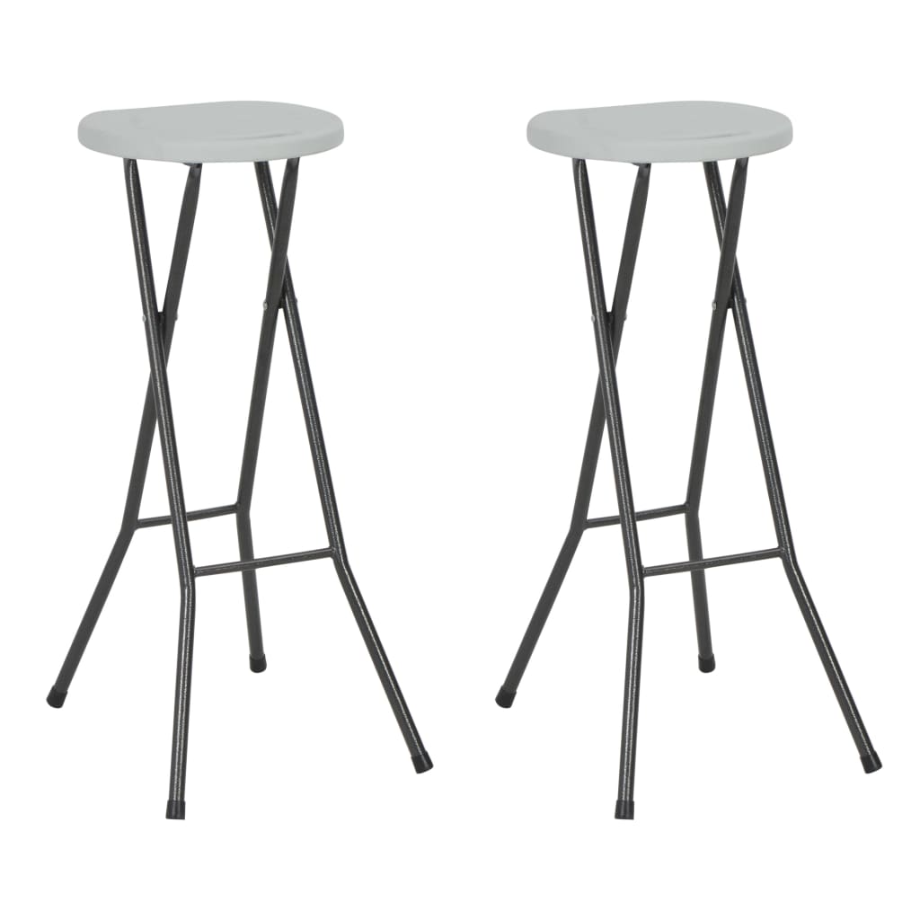 Klappbare Barhocker 2 Stk. HDPE und Stahl Weiß
