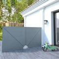 Faltbarer Terrassen-Seitenfächer Grau 300×150 cm