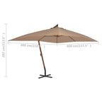 Ampelschirm mit Holz-Mast 400x300 cm