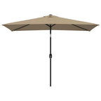 Sonnenschirm mit Metall-Mast 300x200 cm Taupe