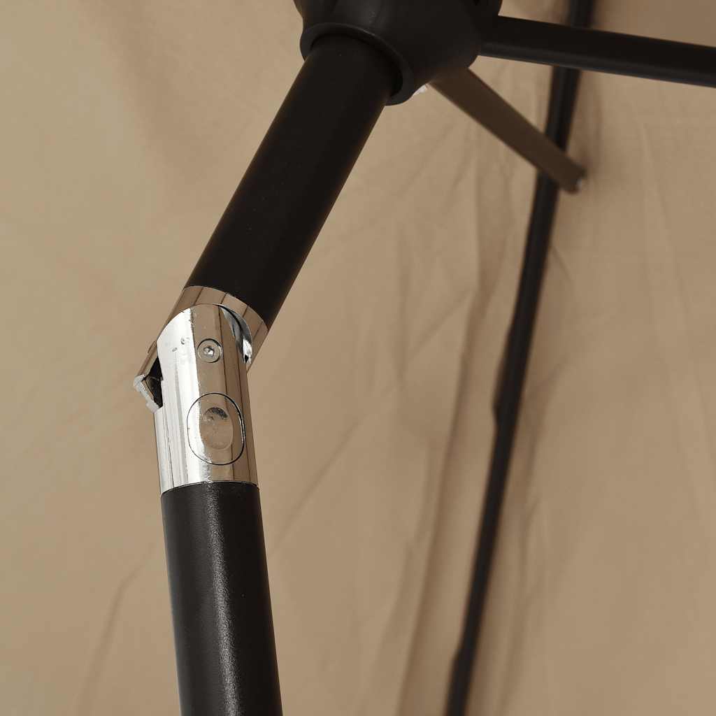 Sonnenschirm mit Metall-Mast 300x200 cm Taupe