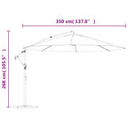 Ampelschirm mit Aluminium-Mast 350 cm
