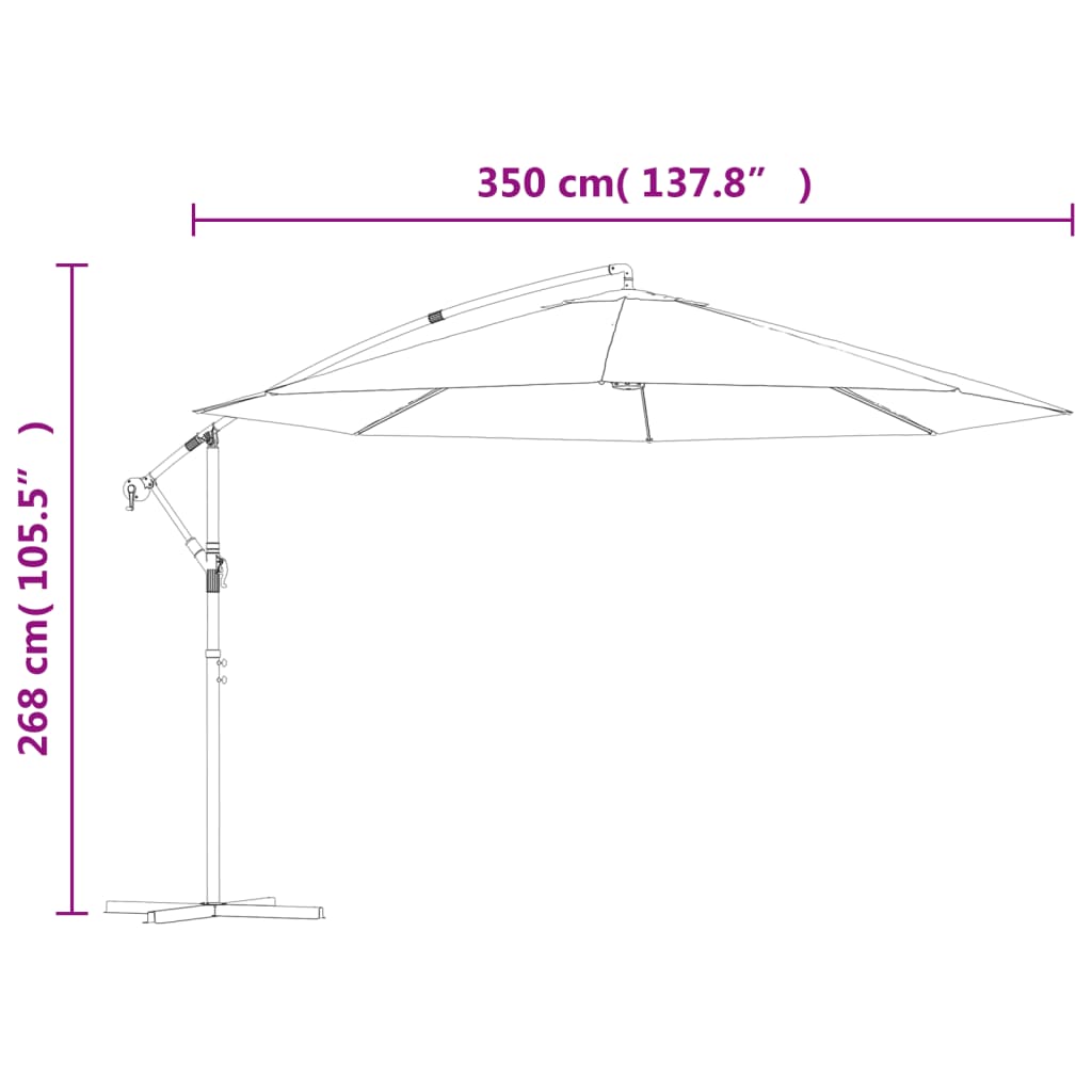 Ampelschirm mit Aluminium-Mast 350 cm