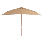 Sonnenschirm mit Holz-Mast 200x300 cm Taupe