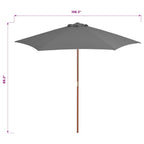 Sonnenschirm mit Holz-Mast 270 cm Anthrazit