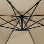 Ampelschirm mit LED-Beleuchtung und Stahl-Mast 300 cm Taupe