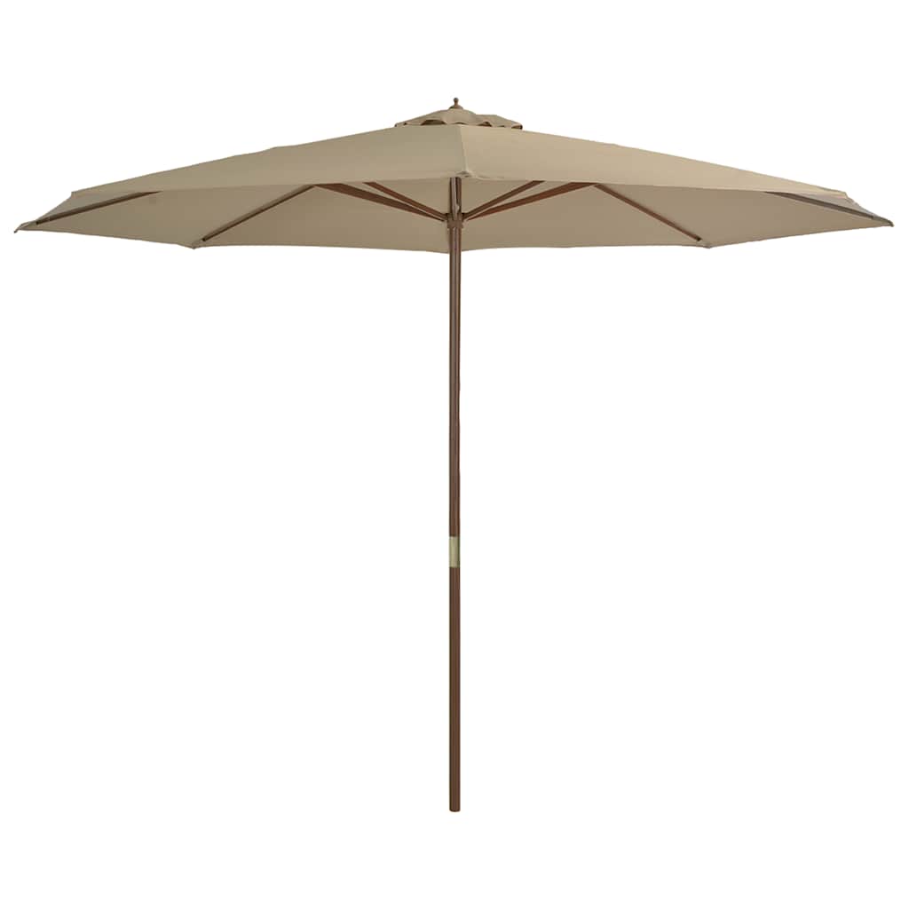 Sonnenschirm mit Holzmast 350 cm Taupe