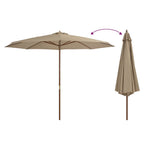 Sonnenschirm mit Holzmast 350 cm Taupe
