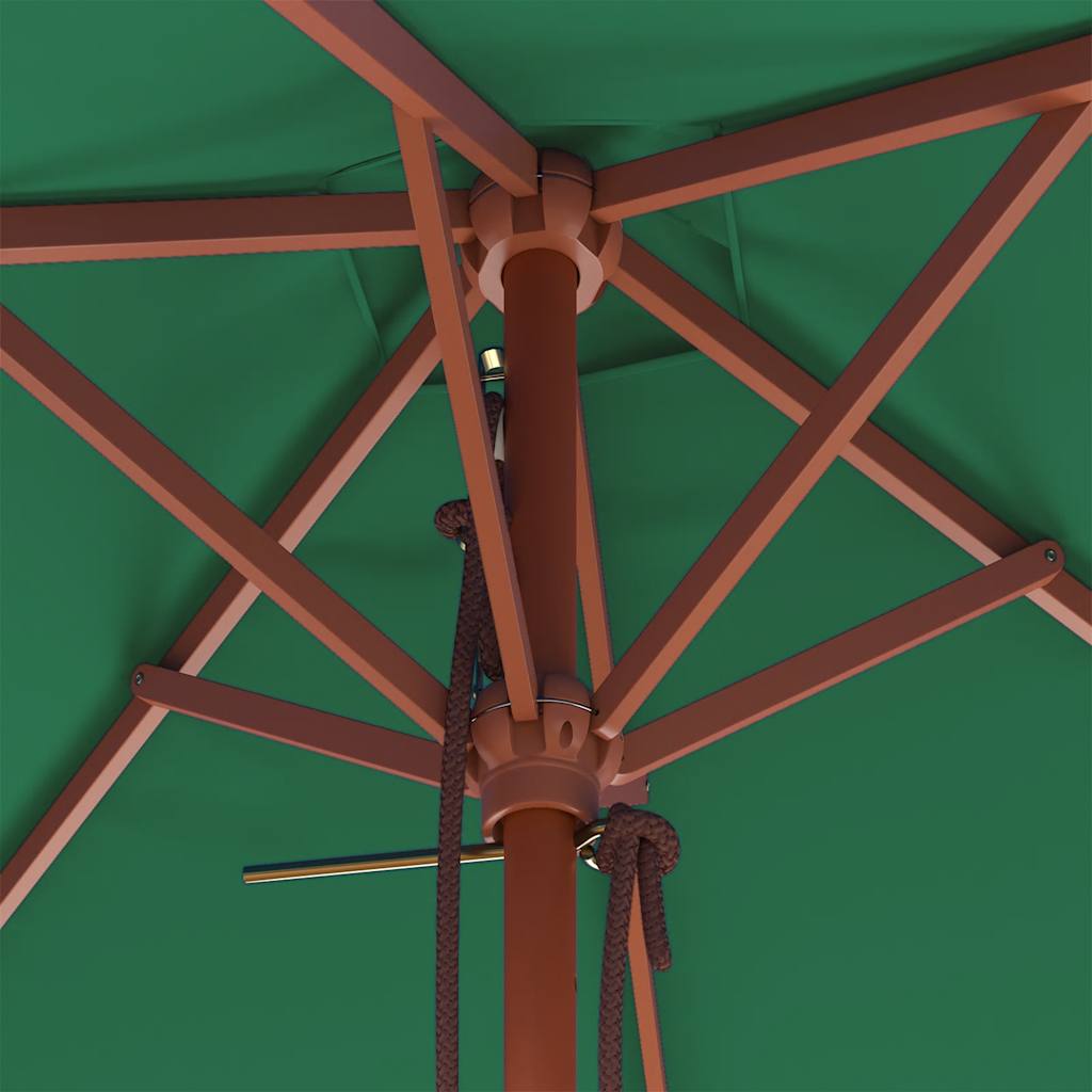 Sonnenschirm mit Holz-Mast 150x200 cm Grün
