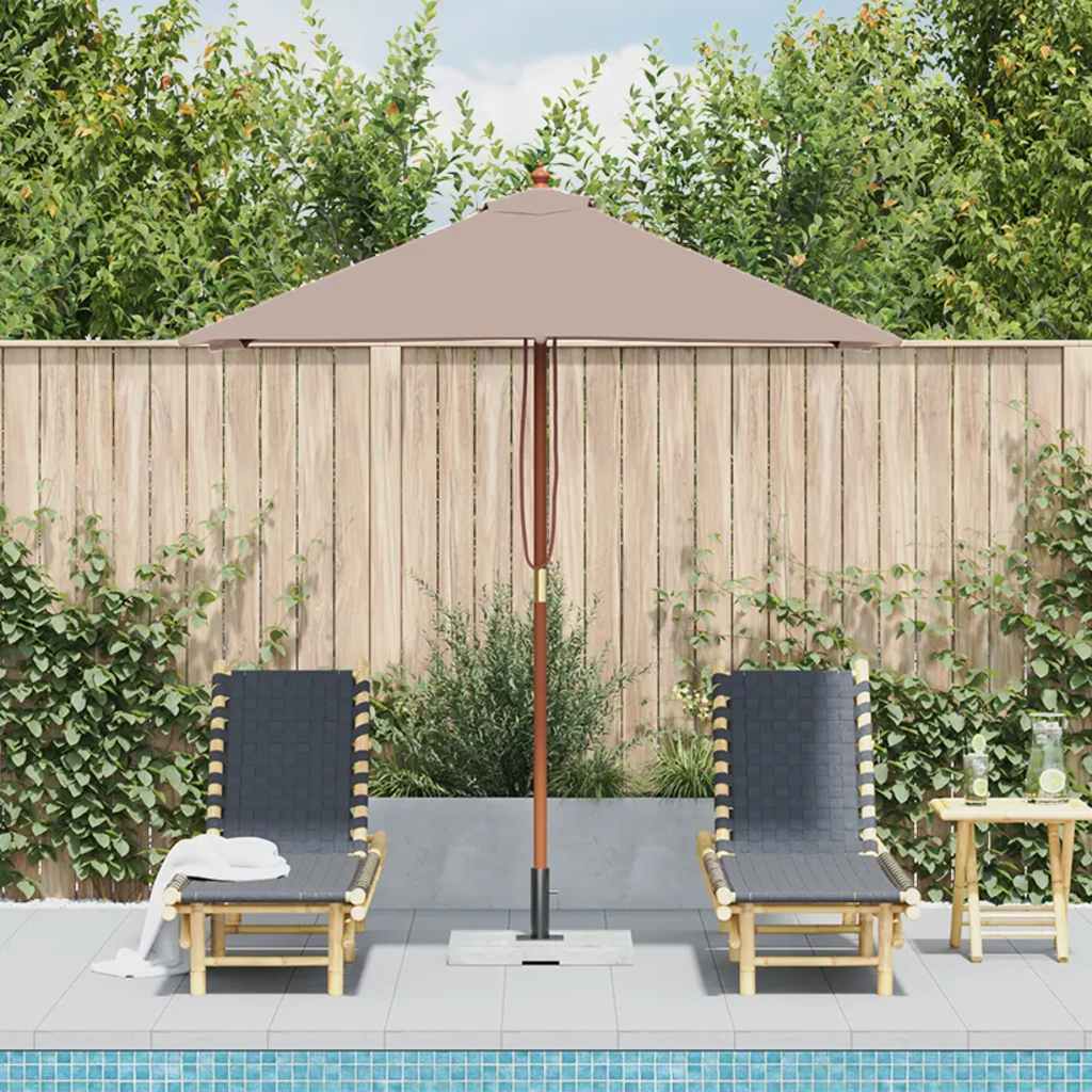 Sonnenschirm mit Holz-Mast 150x200 cm Taupe