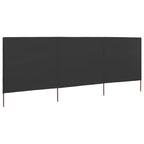 3-teiliges Windschutzgewebe 400 x 120 cm Anthrazit