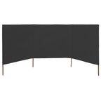 3-teiliges Windschutzgewebe 400 x 120 cm Anthrazit