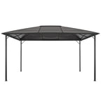 Gartenpavillon mit Dach Aluminium 4×3×2,6 m Schwarz
