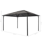 Gartenpavillon mit Dach Aluminium 4×3×2,6 m Schwarz