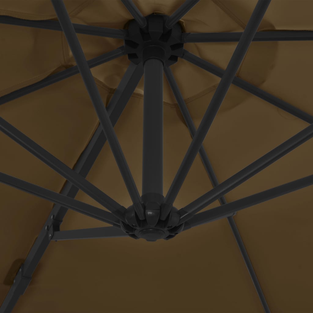 Ampelschirm mit Stahl-Mast 300 cm Taupe