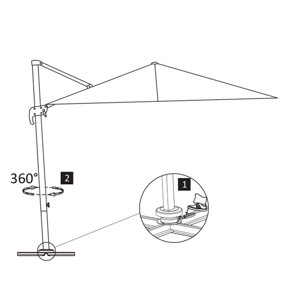 Ampelschirm mit Aluminiummast 300 x 300 cm Sand