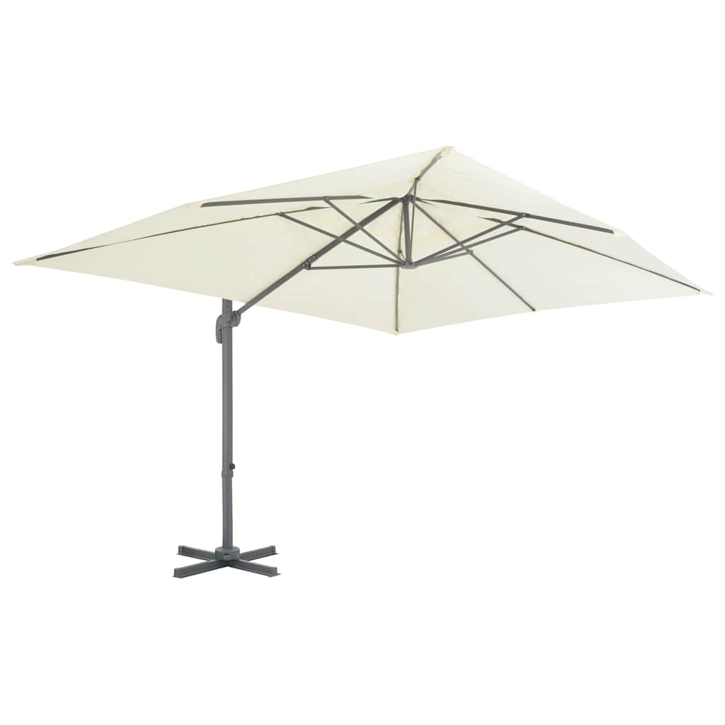 Ampelschirm mit Aluminiummast 400 x 300 cm Sand