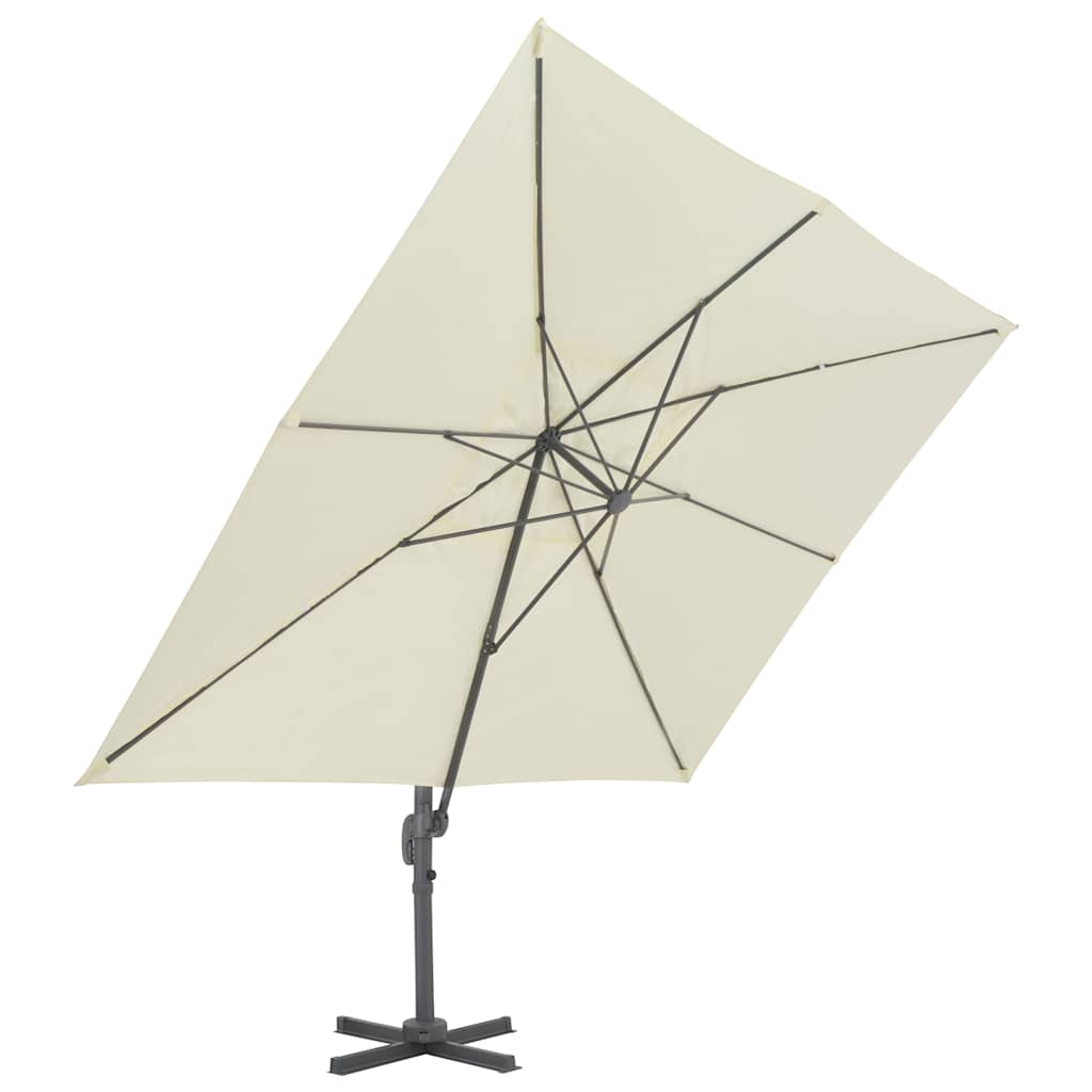 Ampelschirm mit Aluminiummast 400 x 300 cm Sand