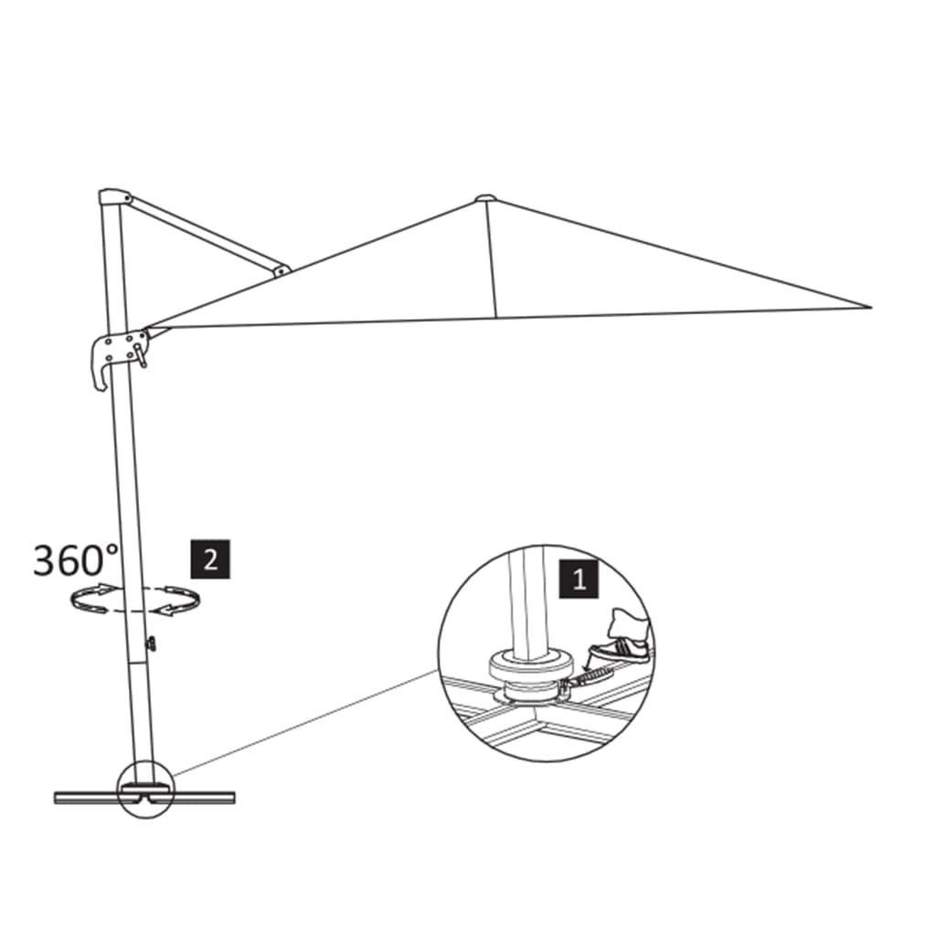 Ampelschirm mit Aluminiummast 400 x 300 cm Anthrazit