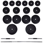 Fitnessstation Wandmontage mit Langhantel Kurzhantel Set 60,5kg
