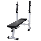 Hantelbank mit Ablage, Langhantel und Kurzhantel-Set 120 kg